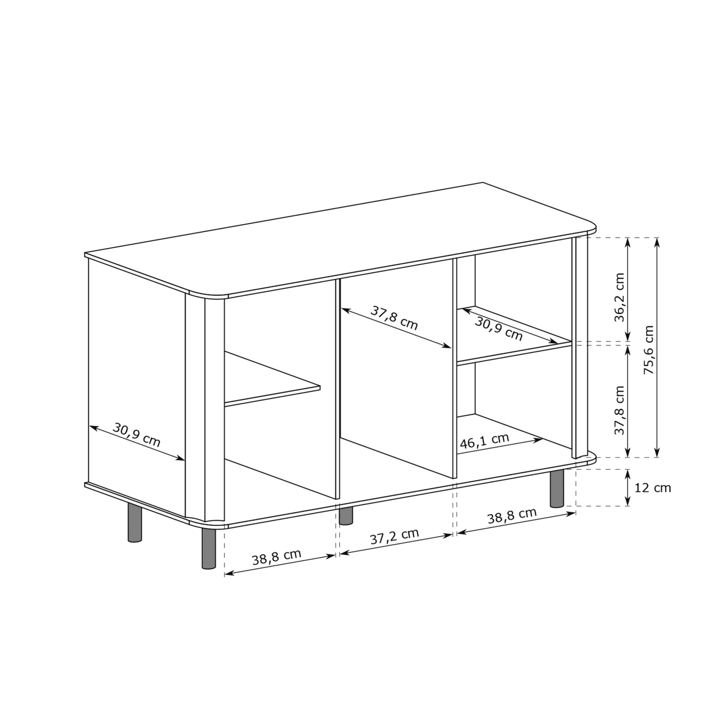 Komoda Belvero 137 cm Biel Alpejska