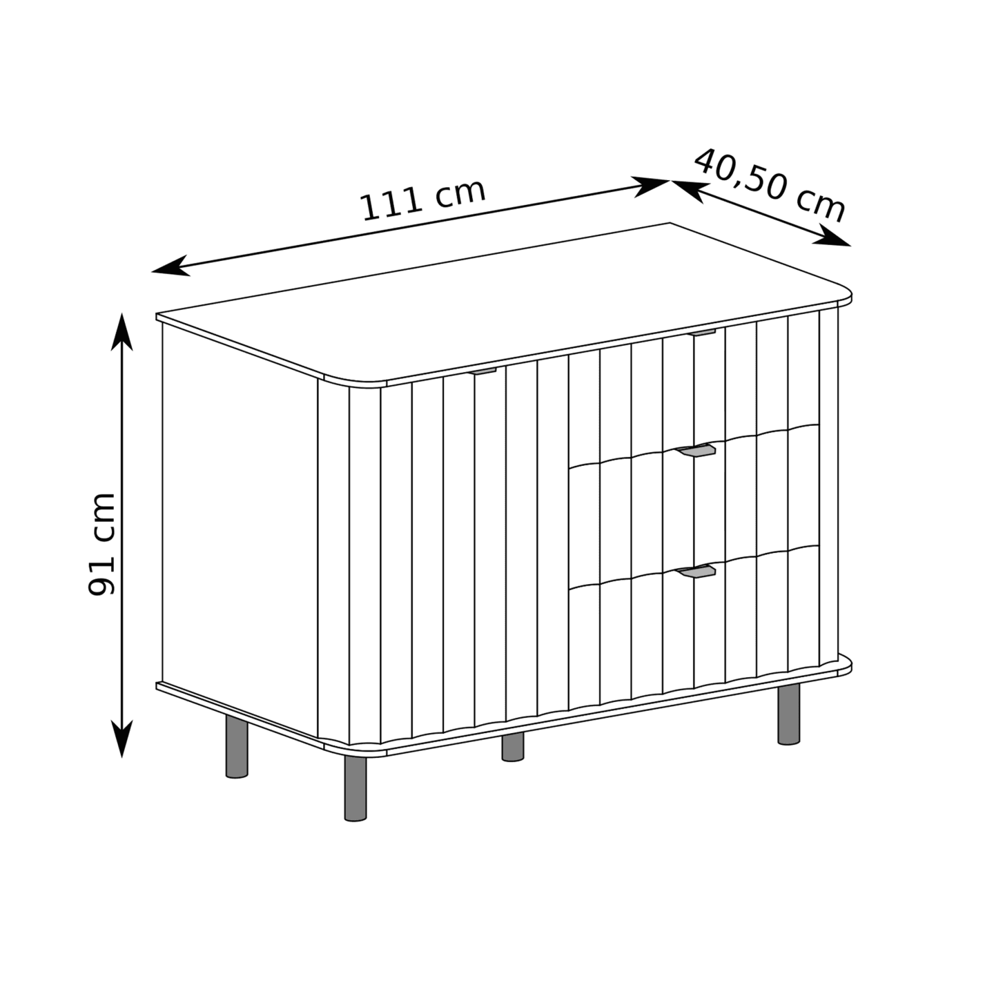 Komoda Belvero 111 cm Clay Gray
