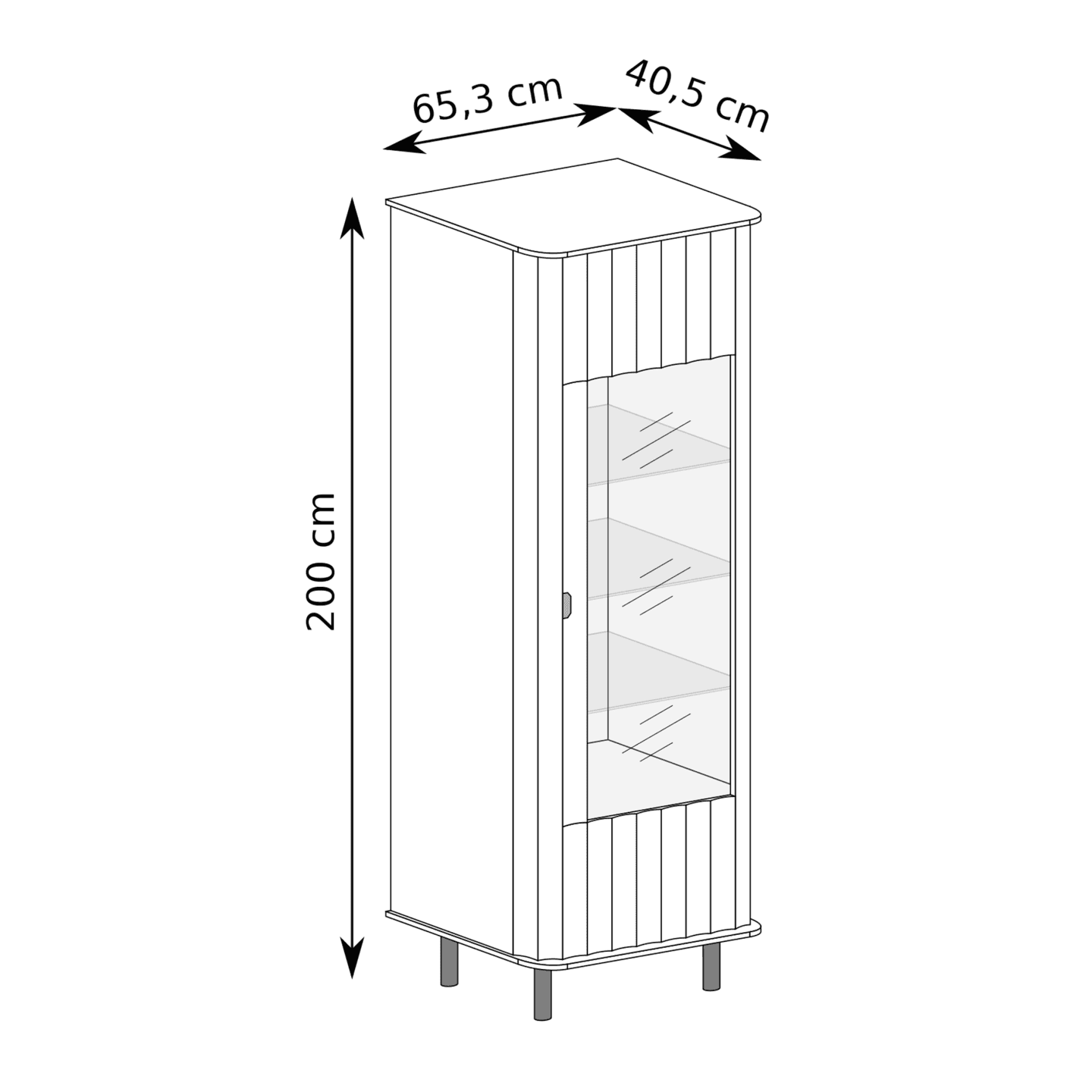 Witryna Belvero 65 cm Biel Alpejska