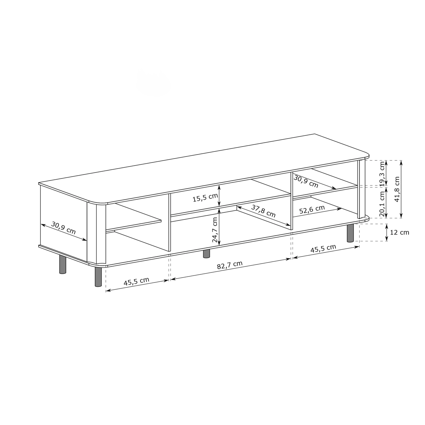 Szafka RTV Belvero 196 cm Clay Gray