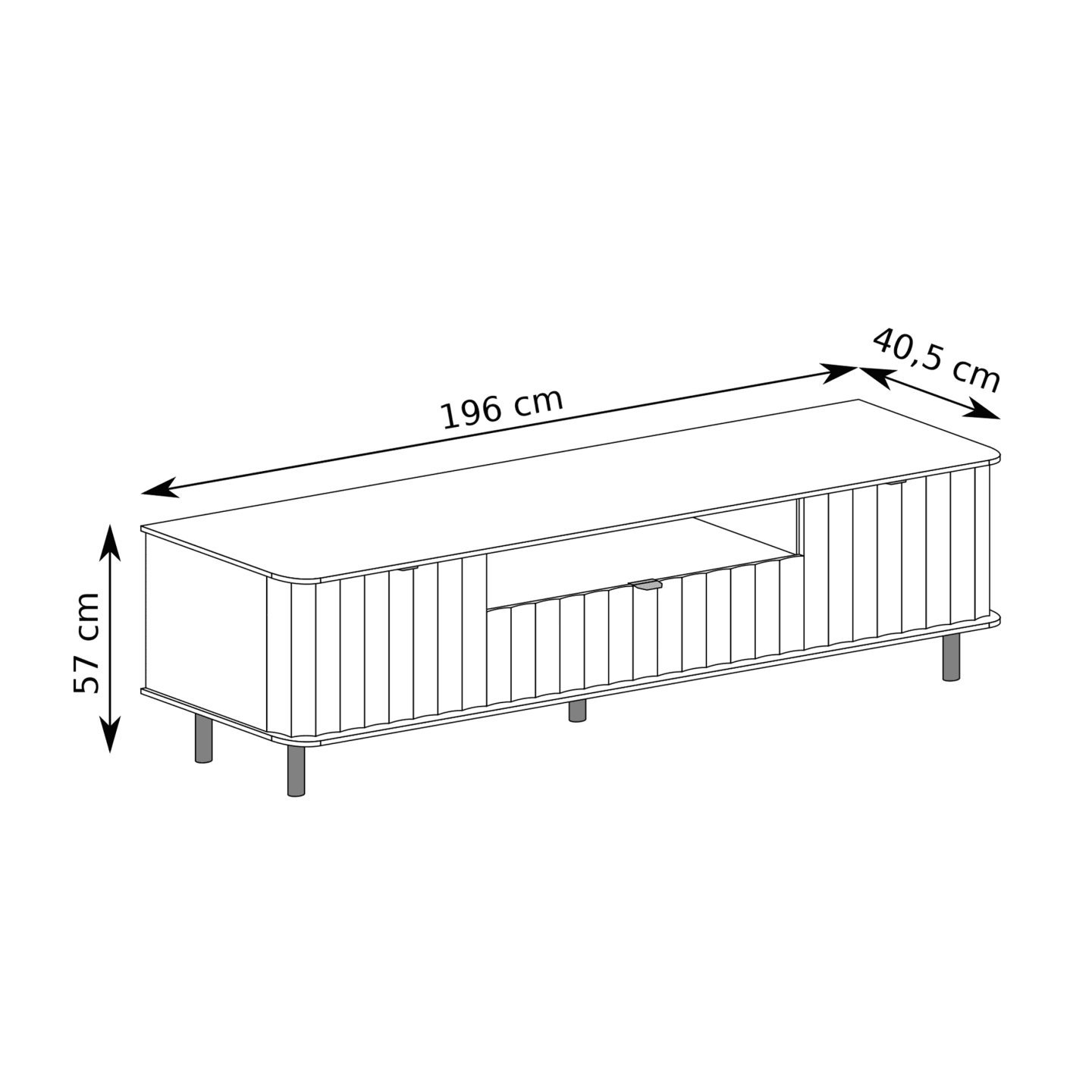 Szafka RTV Belvero 196 cm Clay Gray