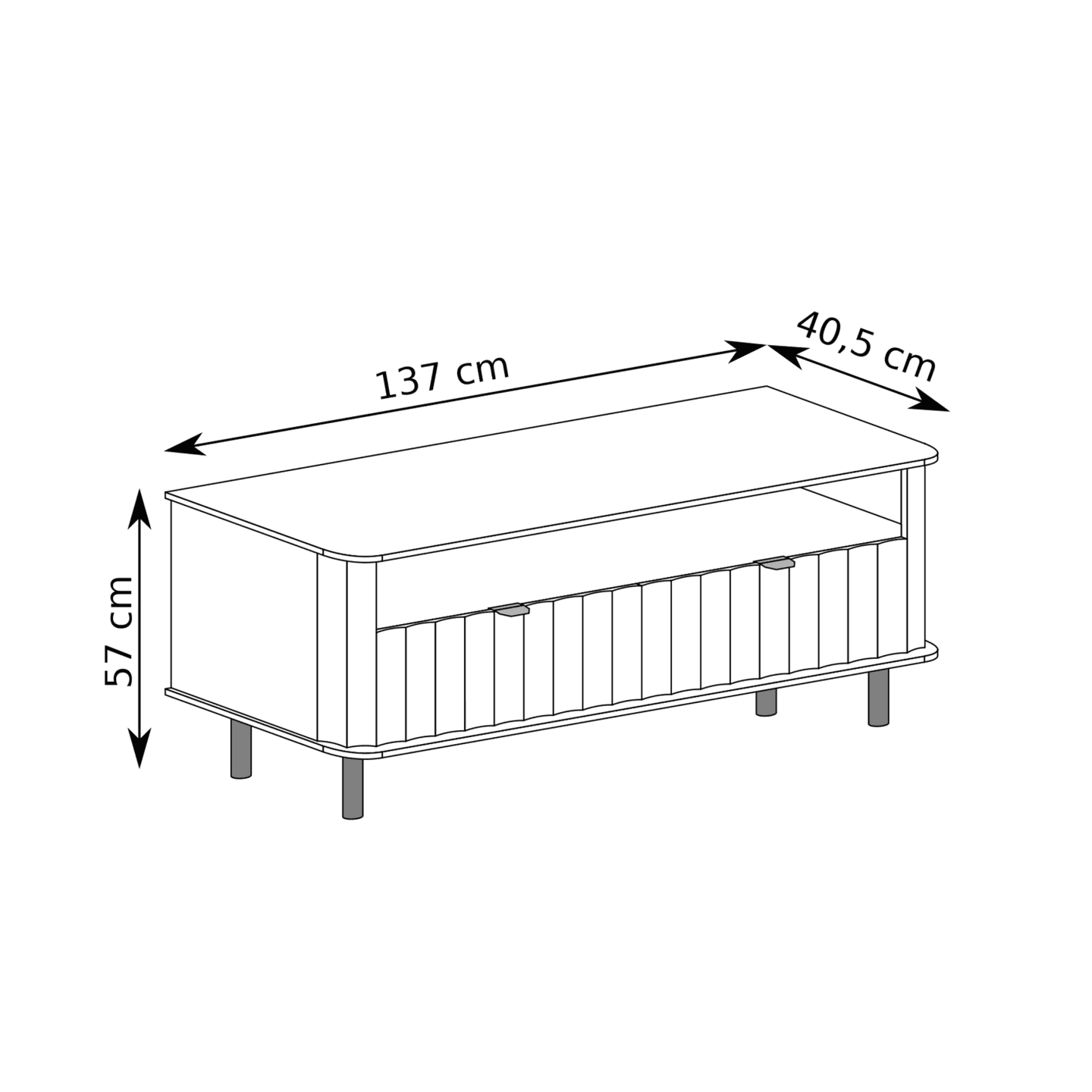 Szafka RTV Belvero 137 cm Clay Gray