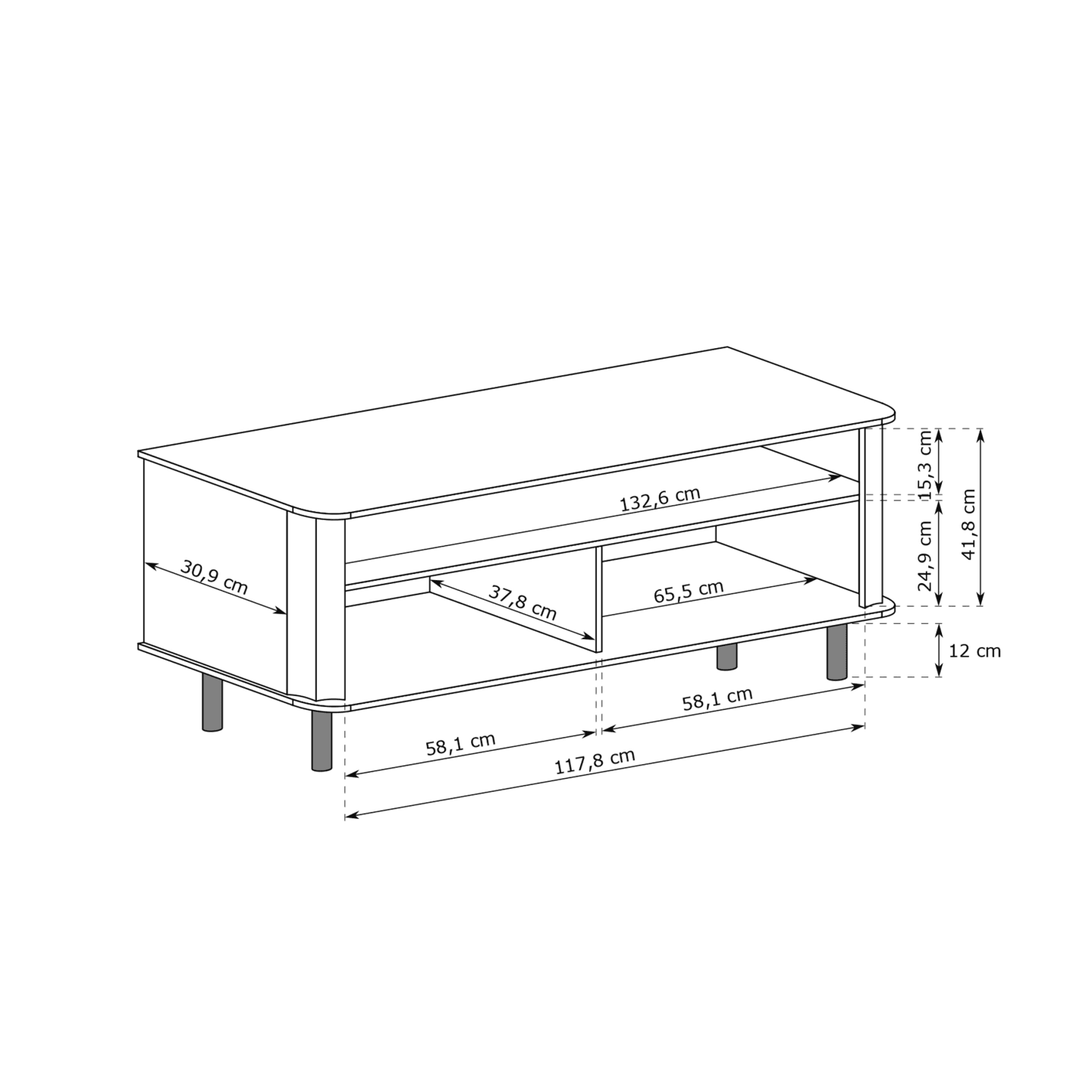Szafka RTV Belvero 137 cm Clay Gray