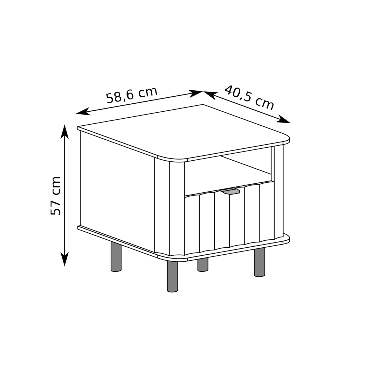 Stolik nocny Belvero 59 cm Biel Alpejska