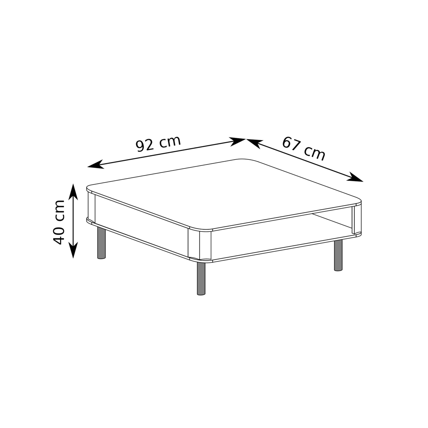 Stolik kawowy Belvero 92 cm Biel Alpejska