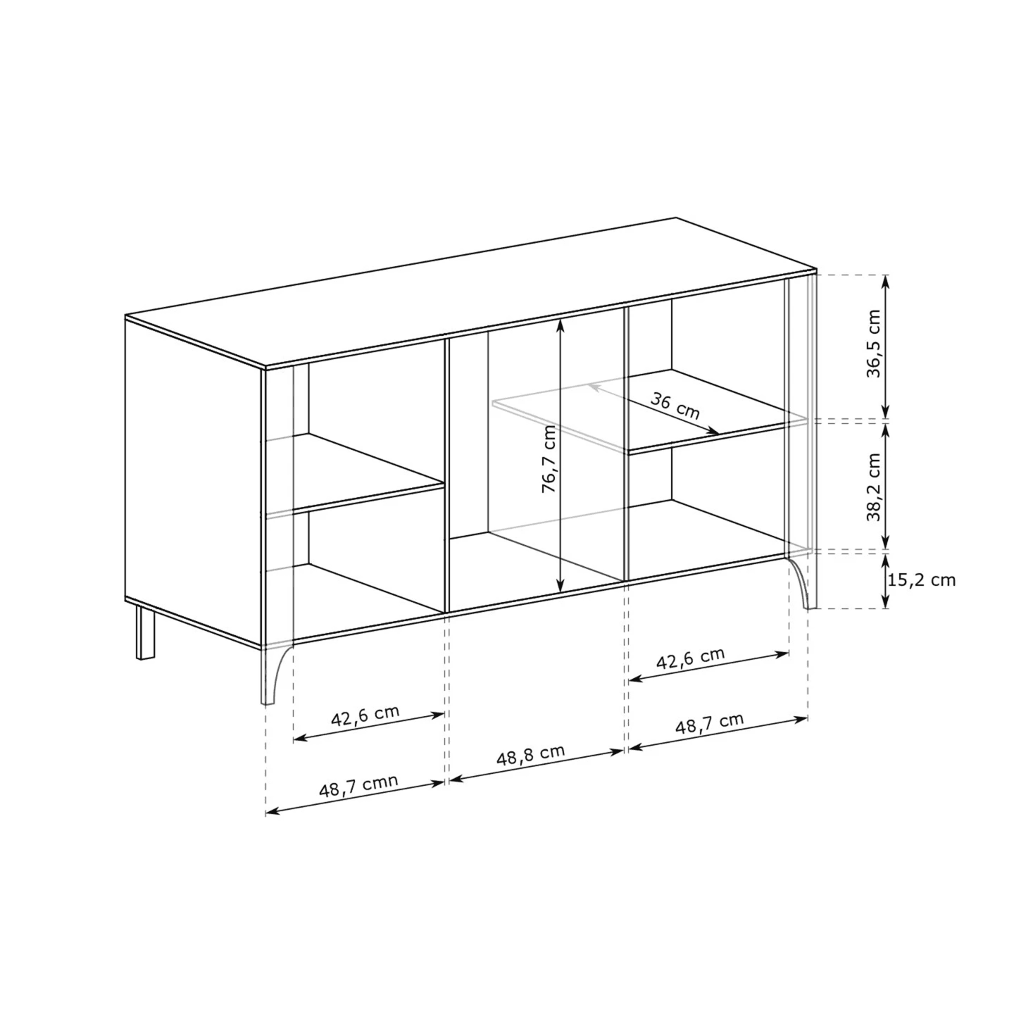 Komoda Solvian 153 cm Czarna