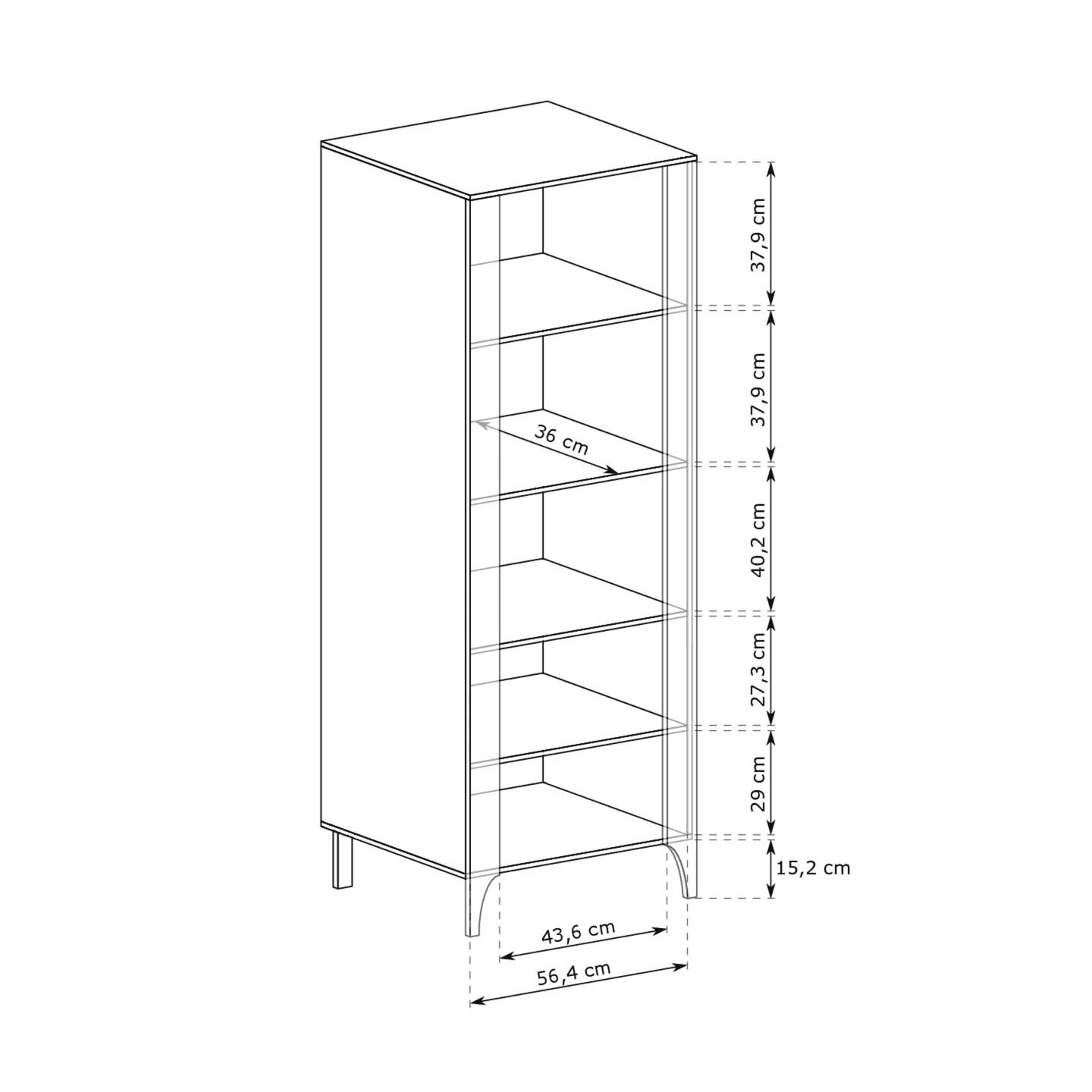 Witryna Solvian 60 cm Czarna