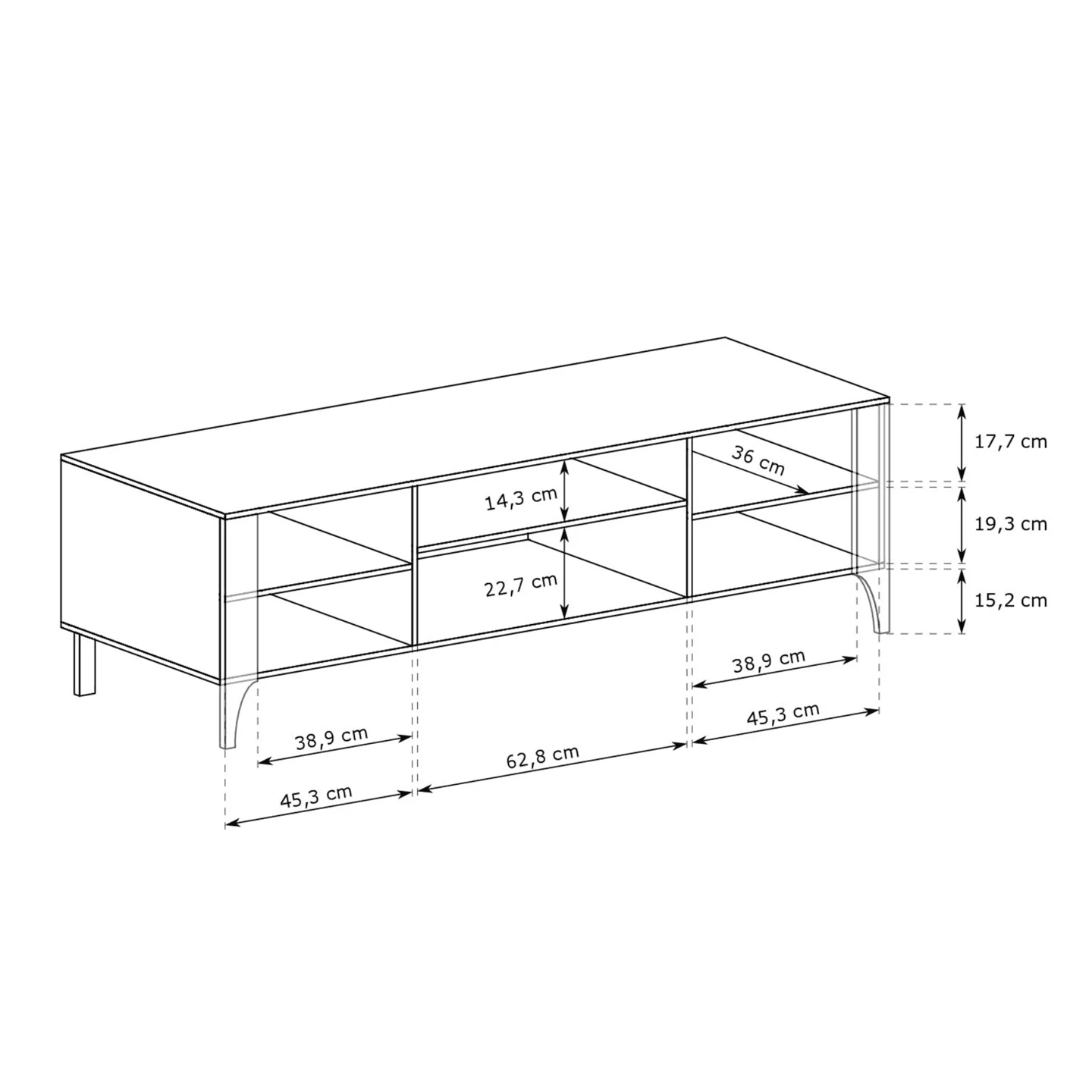 Szafka RTV Solvian 160 cm Kaszmir