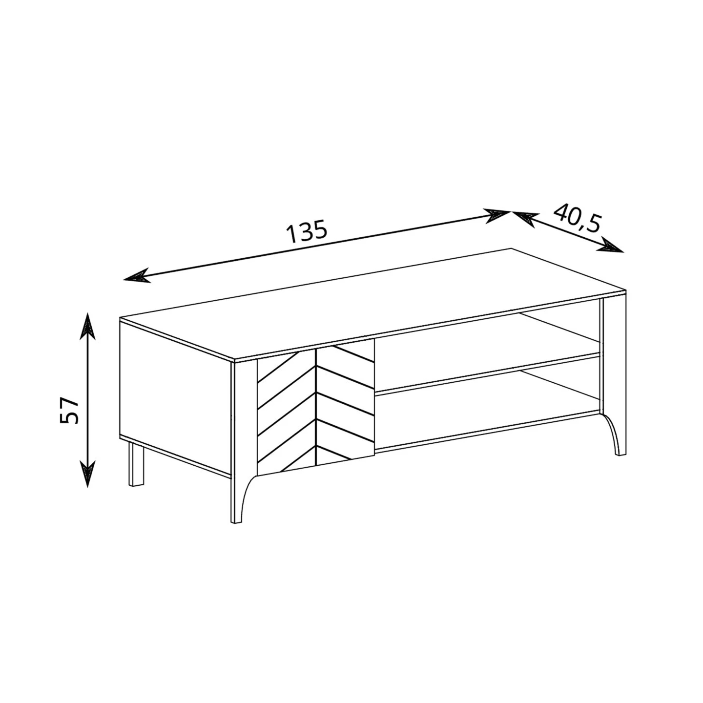 Szafka RTV Solvian 135 cm Czarna