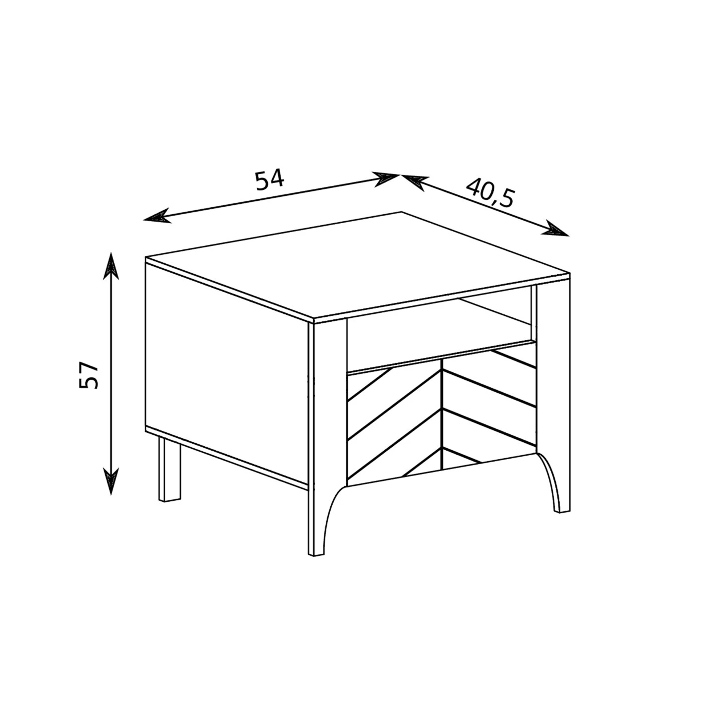 Stolik nocny Solvian 54 cm Czarny