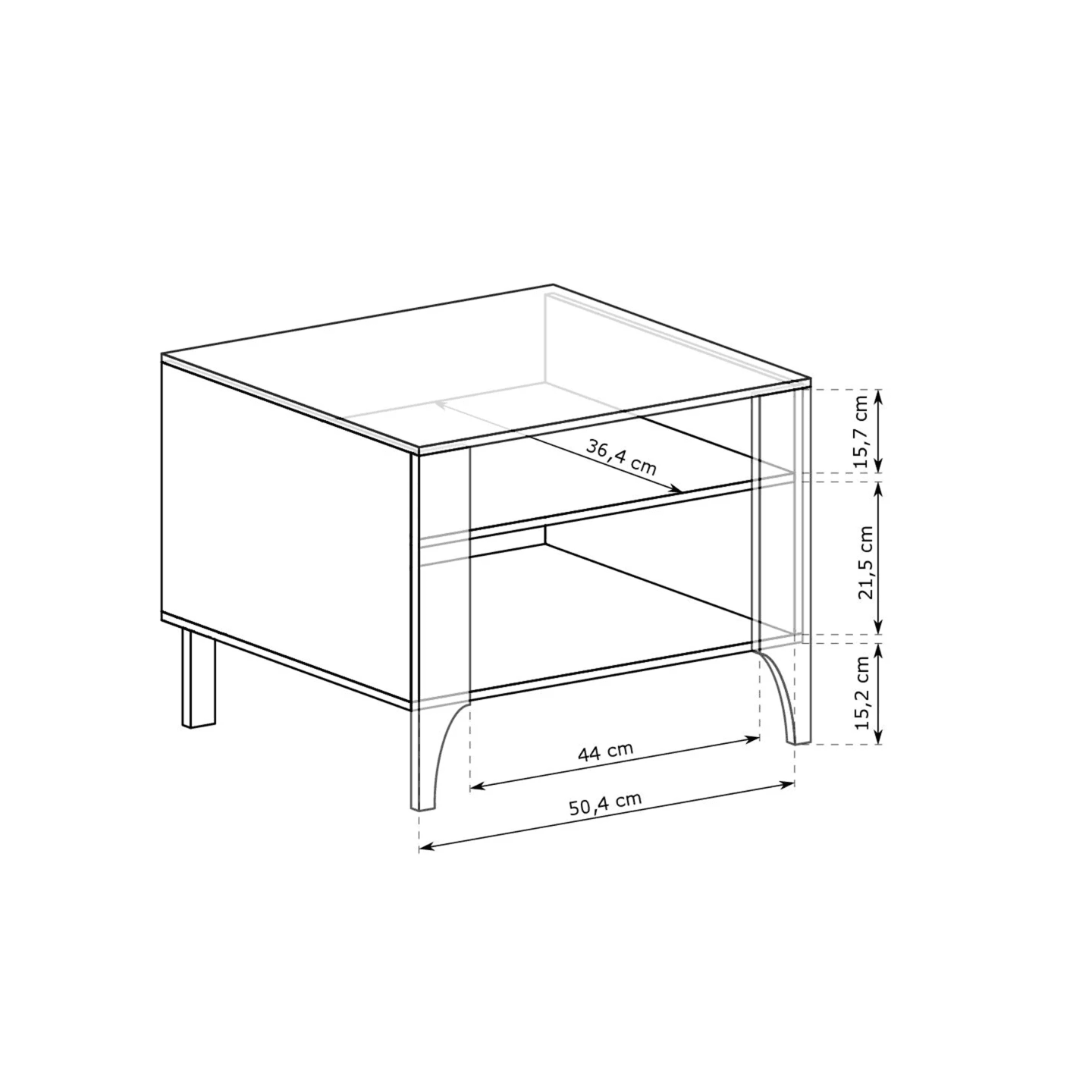 Stolik nocny Solvian 54 cm Kaszmir