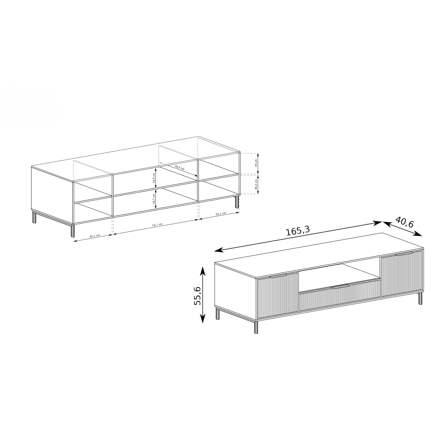 Szafka RTV Delvani 165 cm Kaszmir