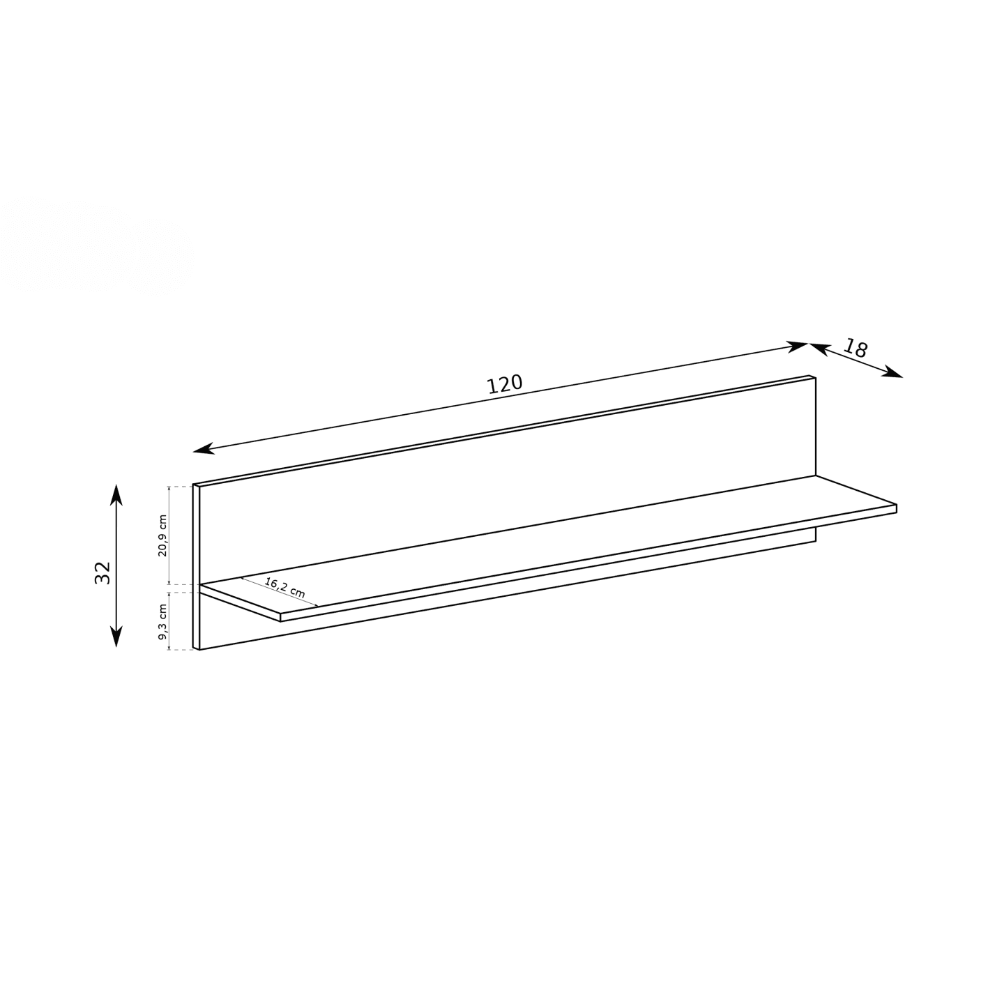 Półka Delvani 120 cm Kaszmir