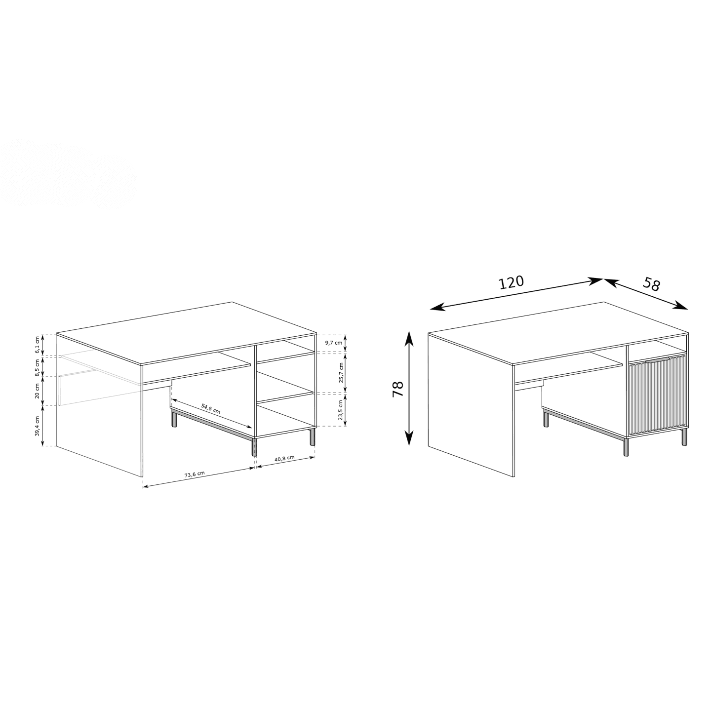 Biurko Delvani 120 cm Indygo
