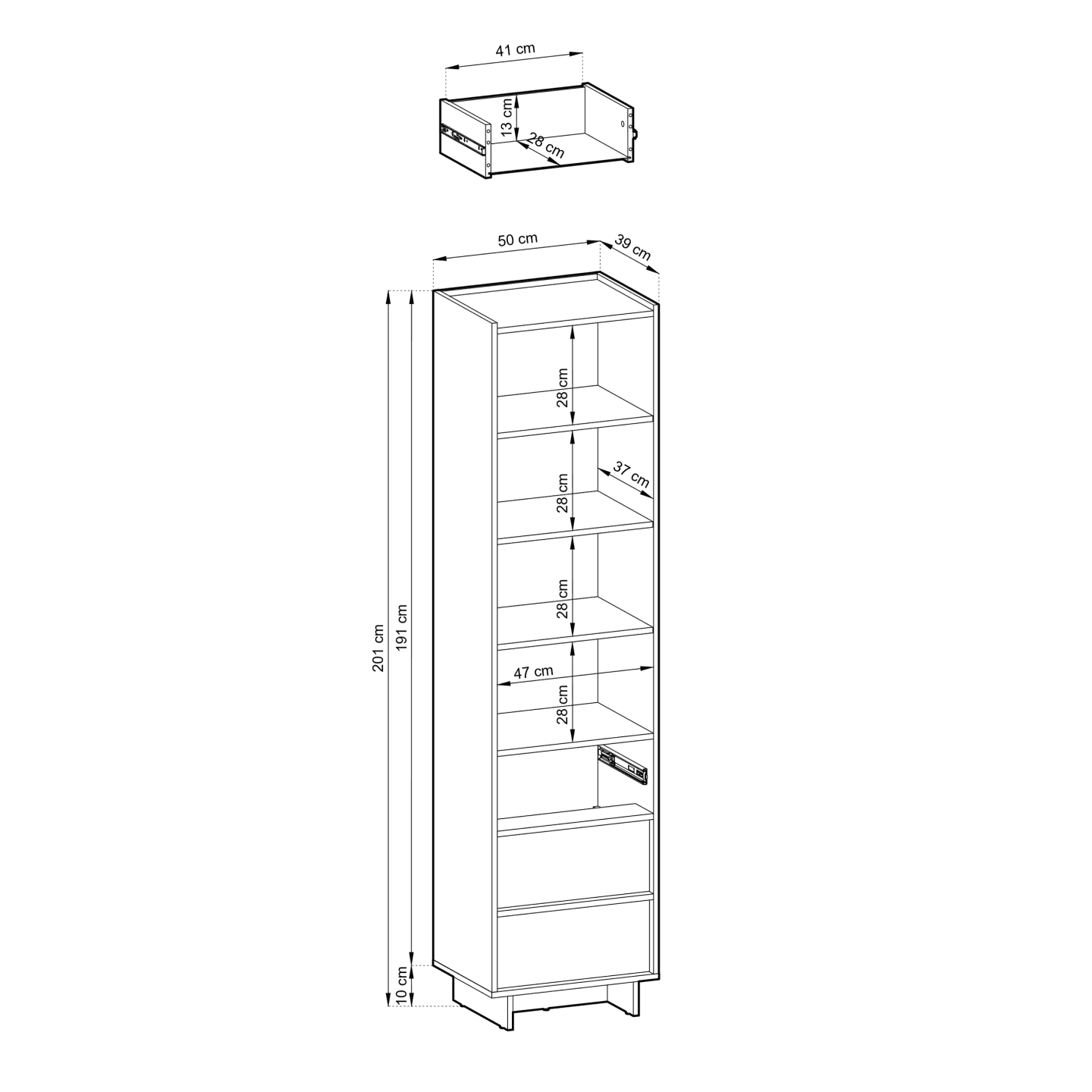 Regał Lorento R50 cm dąb karmelowy