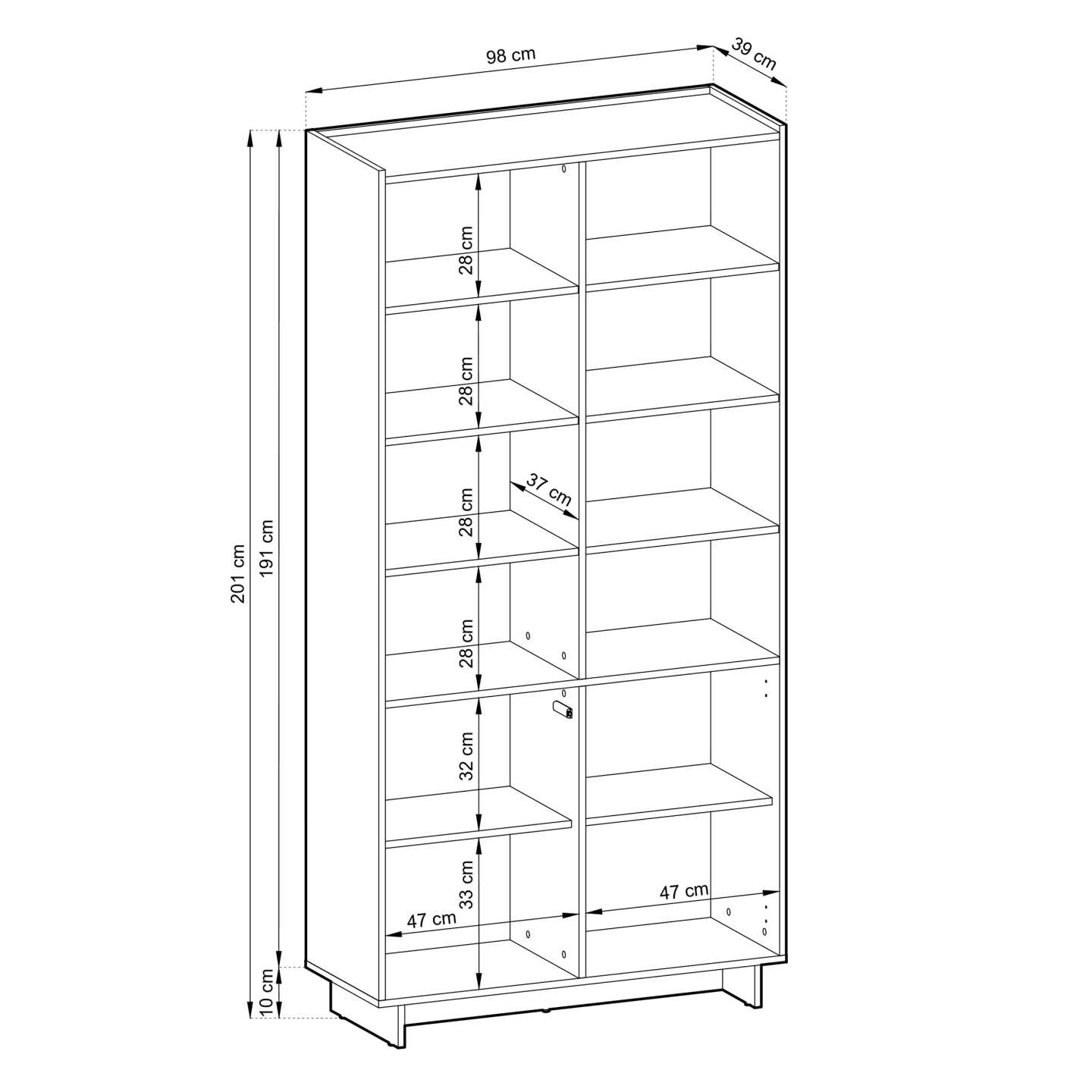 Regał Lorento R98 cm dąb karmelowy