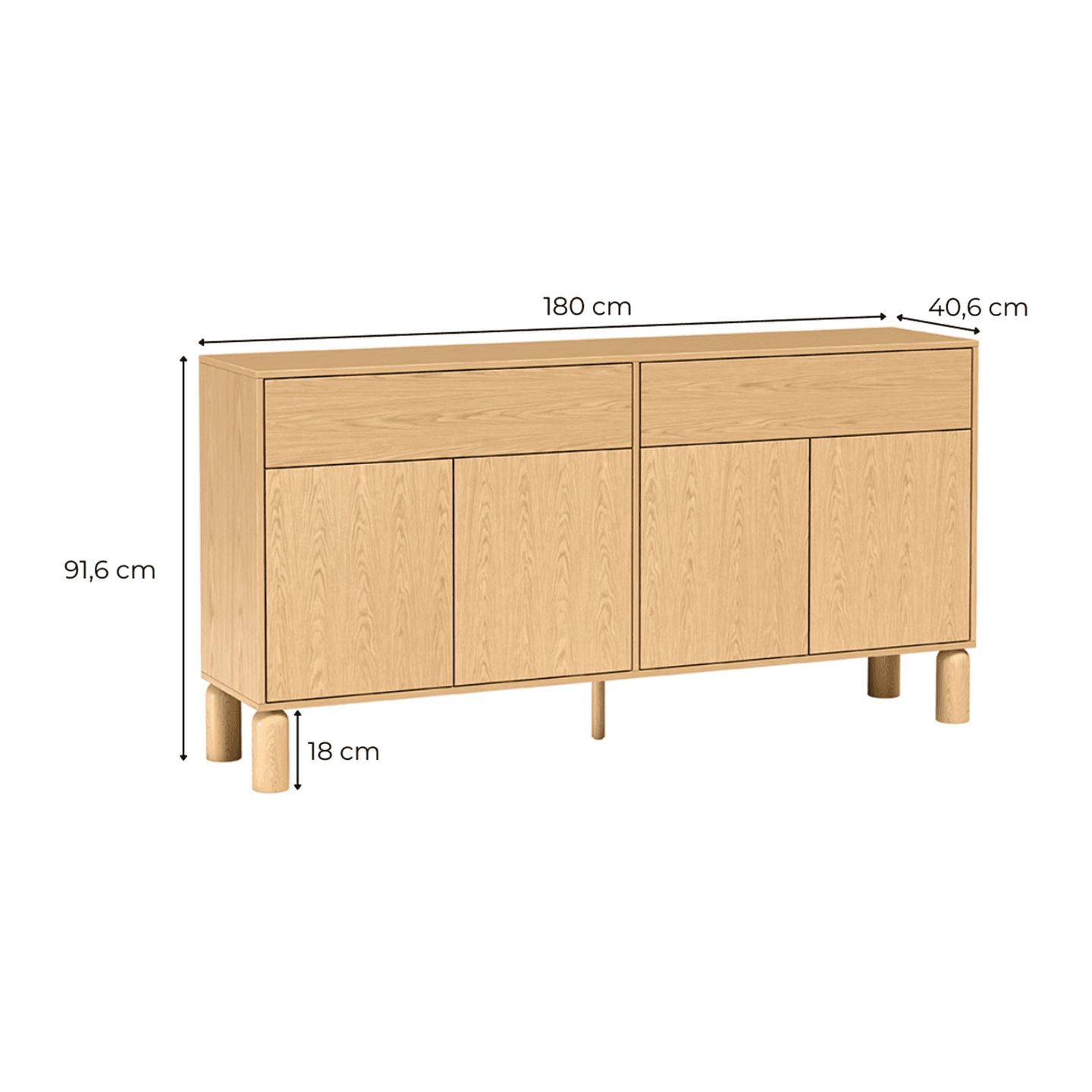 Komoda Orvico 180 cm dąb bookmatch