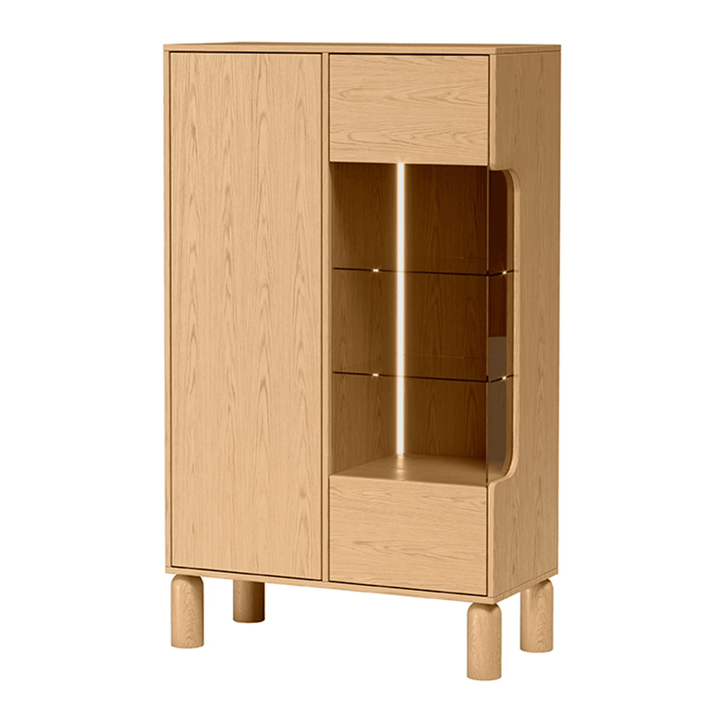 Witryna Orvico 89 cm dąb bookmatch