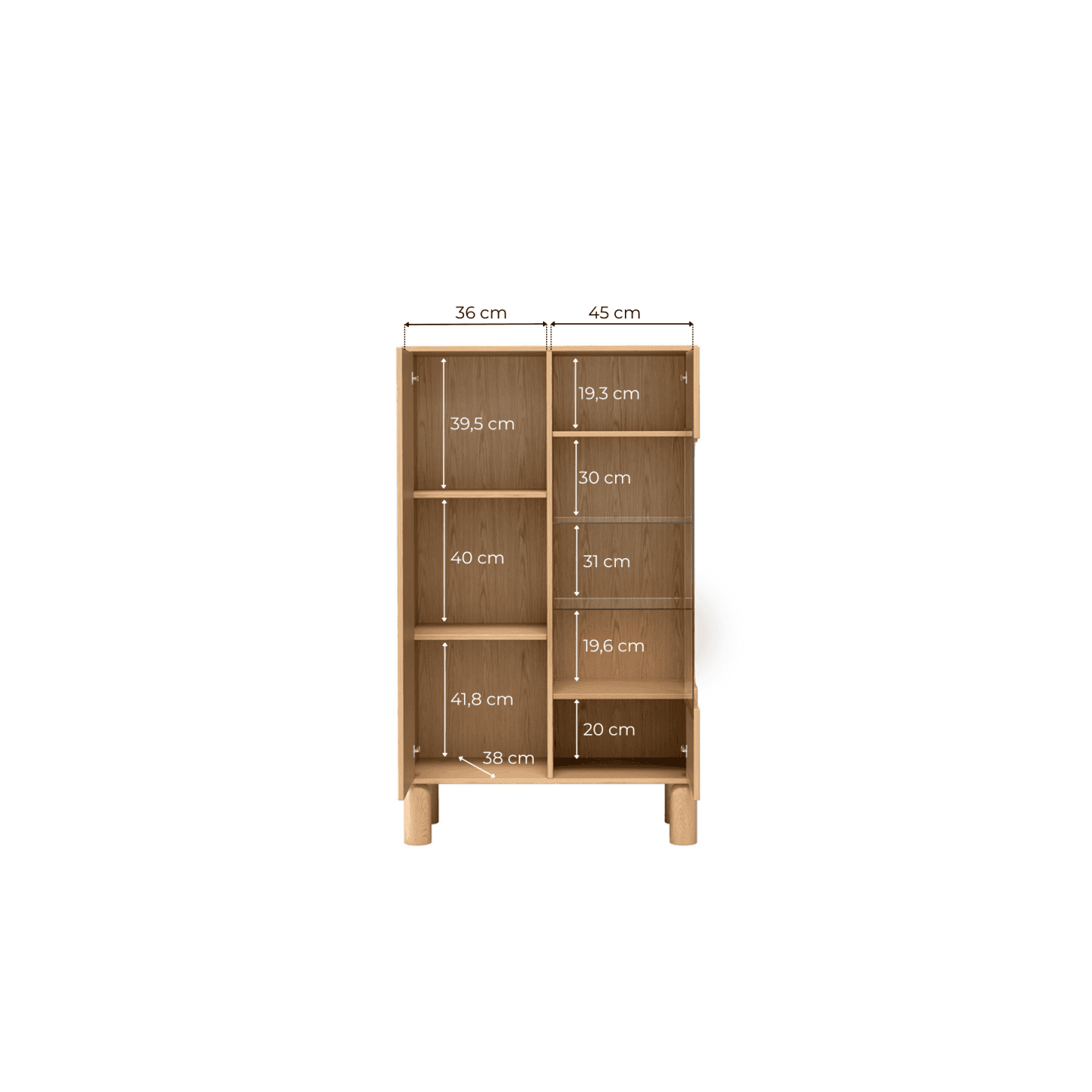 Witryna Orvico 89 cm dąb bookmatch