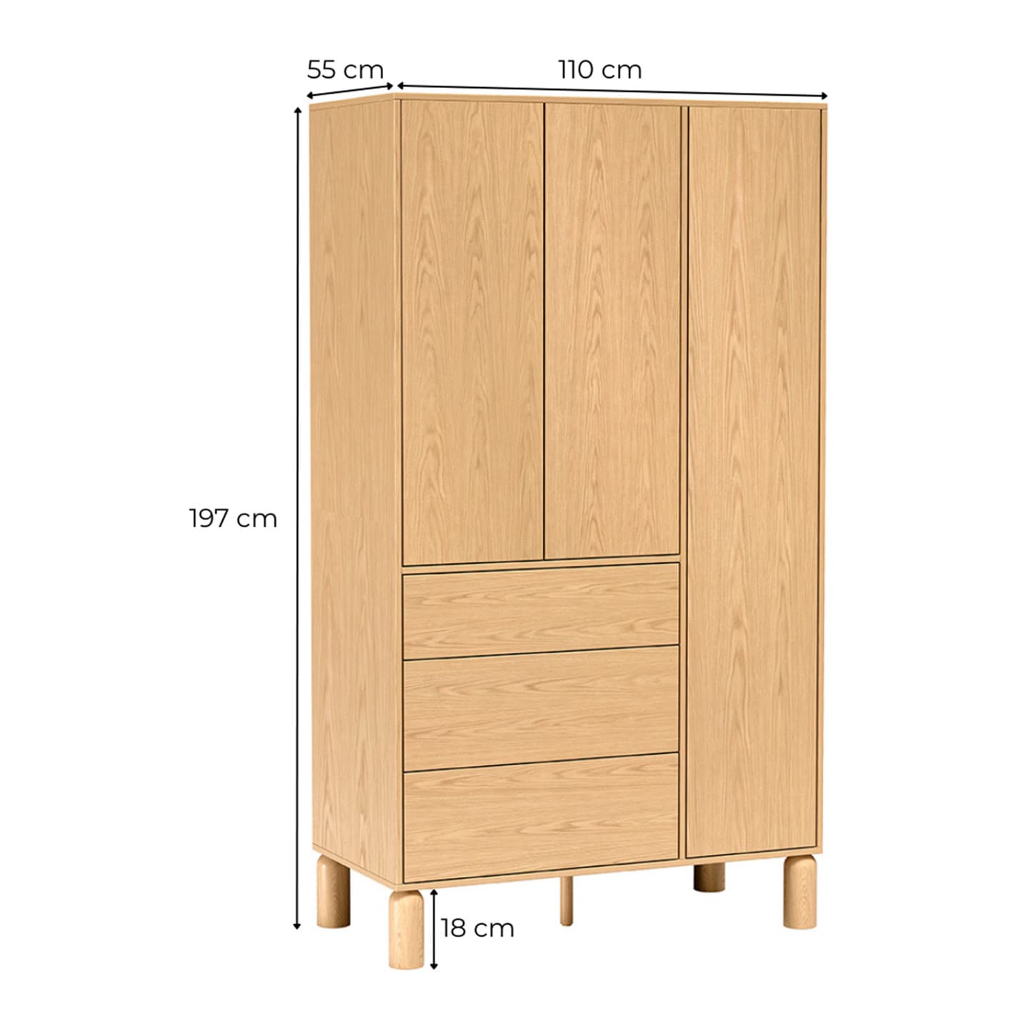 Szafa Orvico 110 cm dąb bookmatch