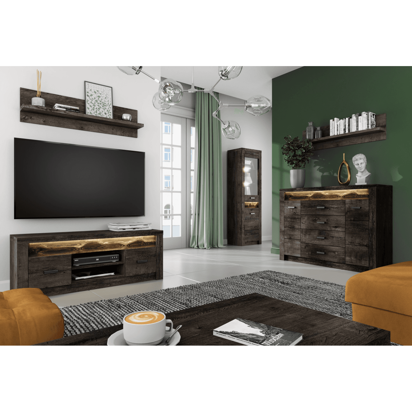 Stolik nocny Monteri 45 cm Jesion Ciemny