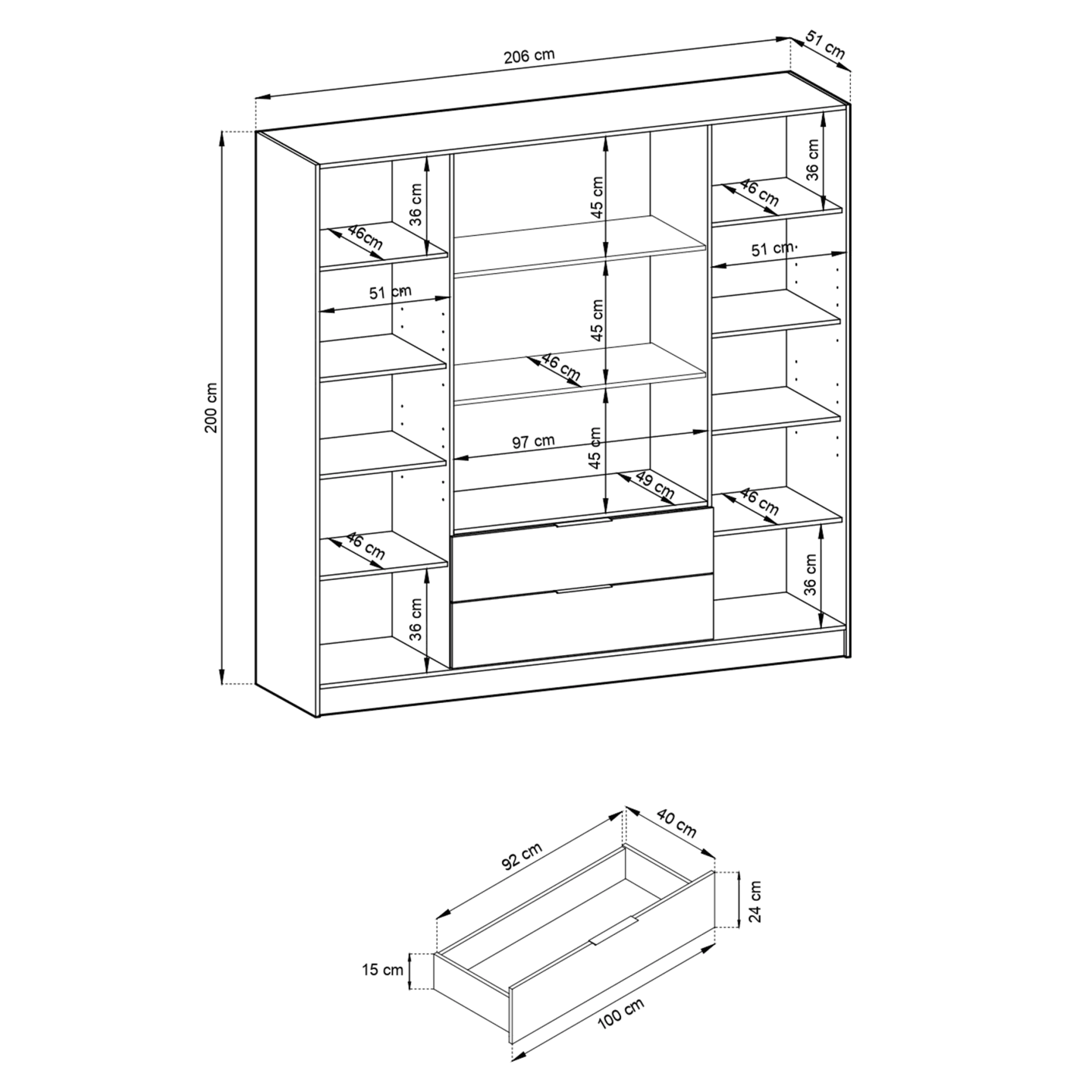 Szafa Melly 4DRM polki kaszmir
