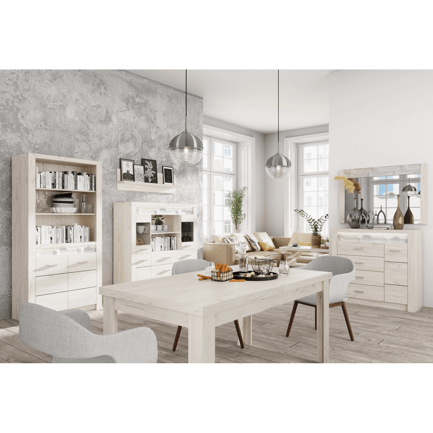 Lustro Monteri 120 cm Kraft Biały