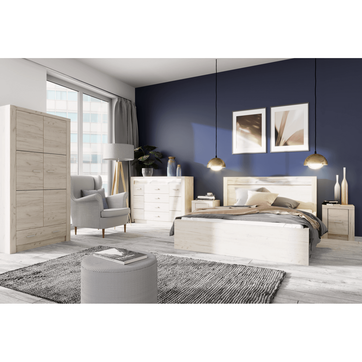 Lustro Monteri 120 cm Kraft Biały