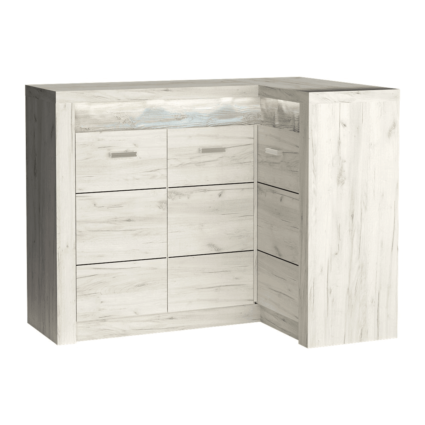 Komoda narożna Monteri 131 cm Kraft Biały