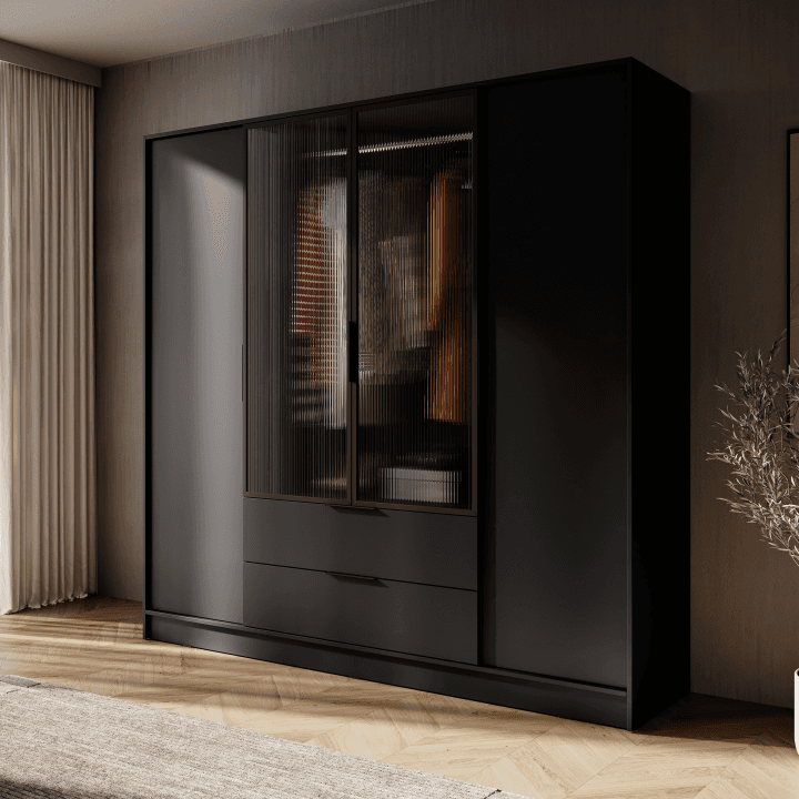 Szafa Melly 4DRM Drazek czarna - zdjęcie 2