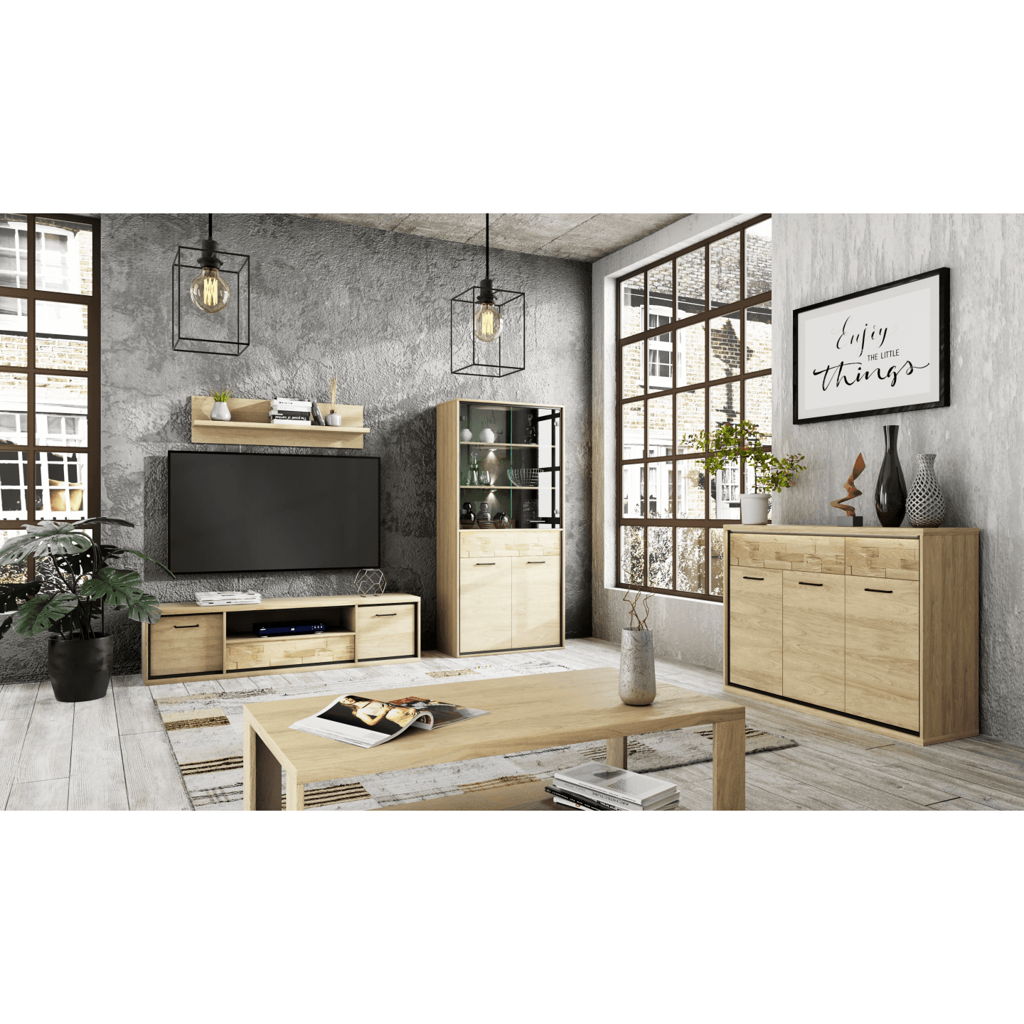 Szafka RTV Savena 181 cm Dąb Hikora - zdjęcie 2