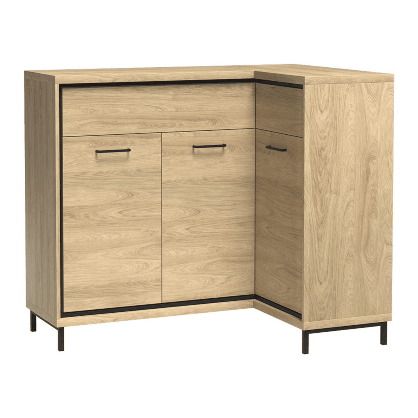 Komoda narożna Savena 128 cm Dąb Hikora