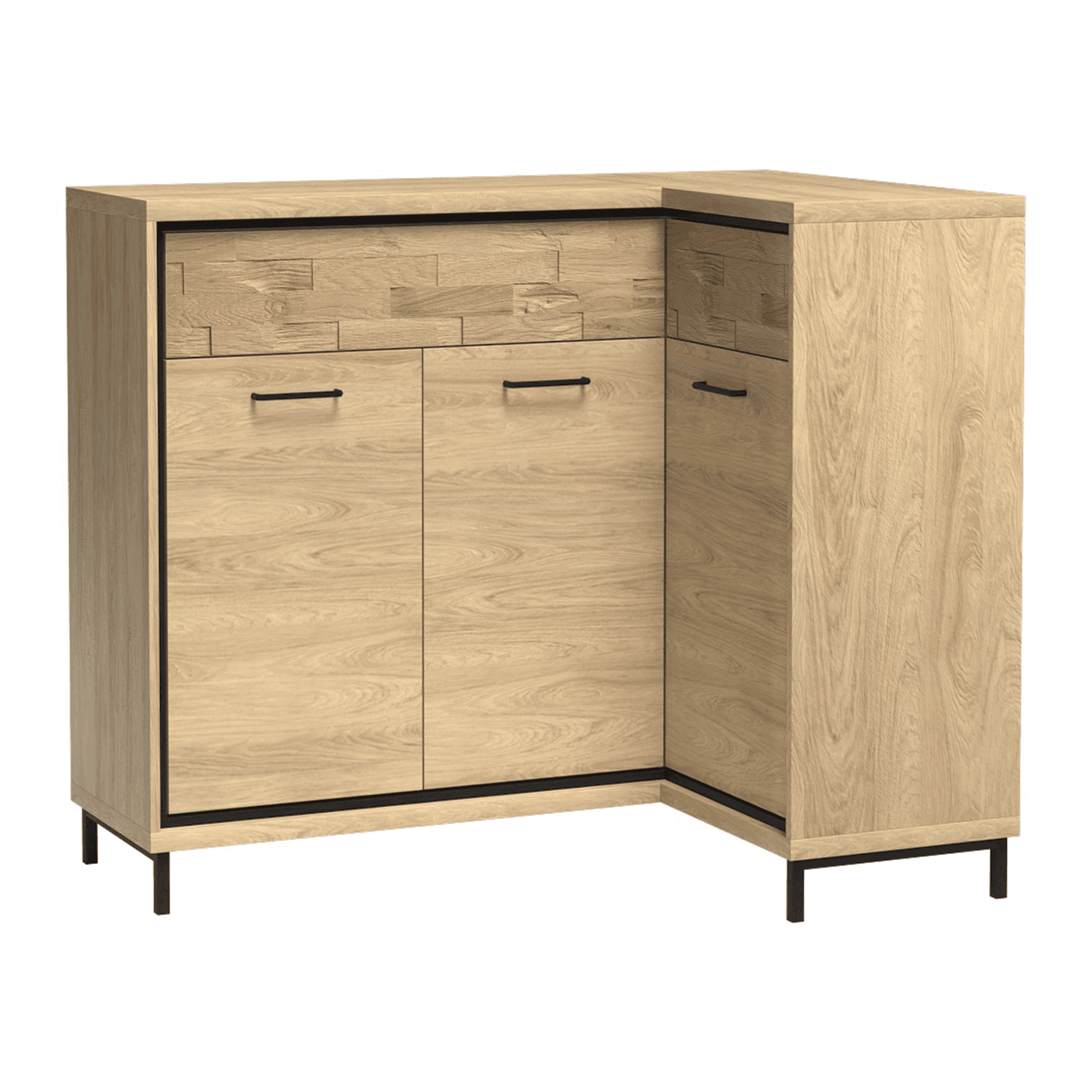 Komoda narożna Savena 128 cm Dąb Hikora