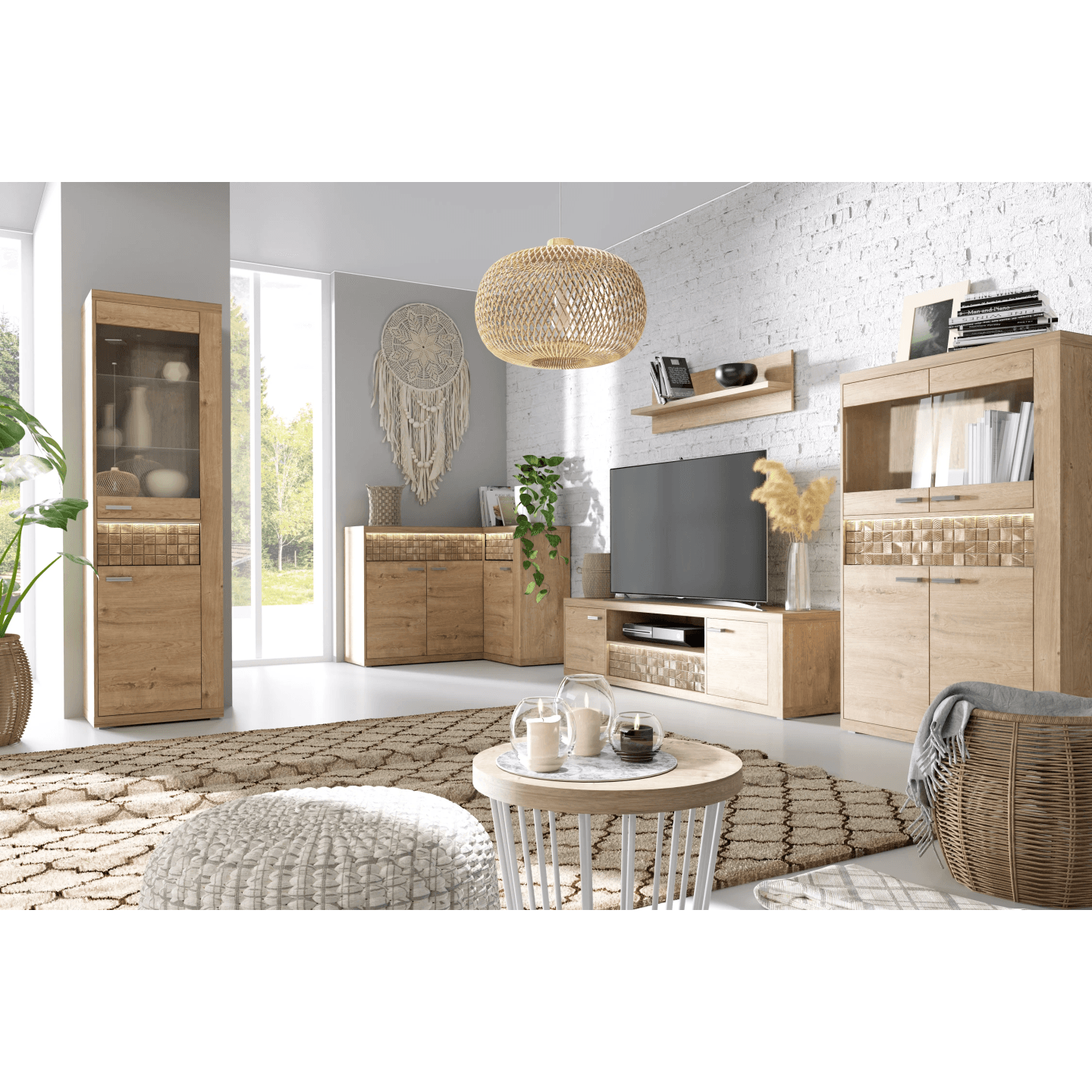 Stolik nocny Elvoro 57 cm Dąb Ribbeck