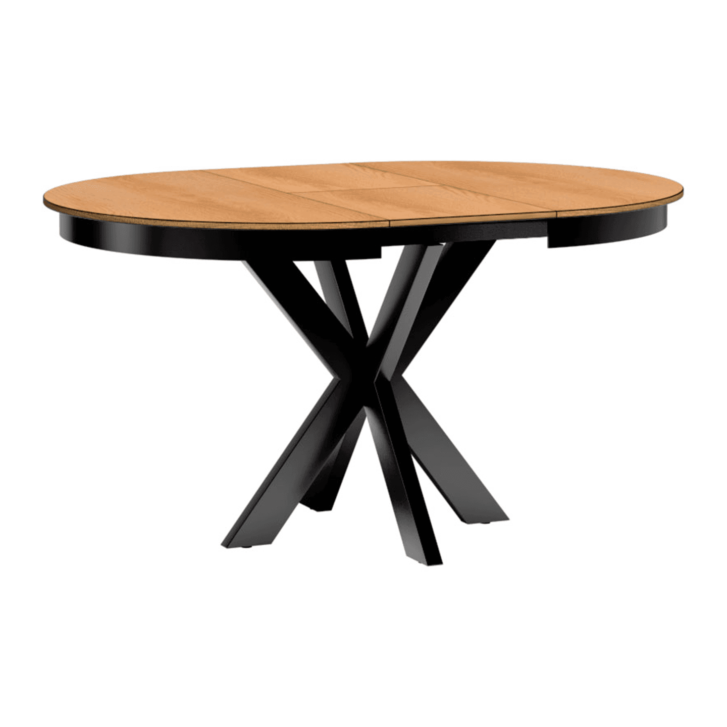 Stół Lorensa 110-150 cm Dąb Karmel + Czarne nogi