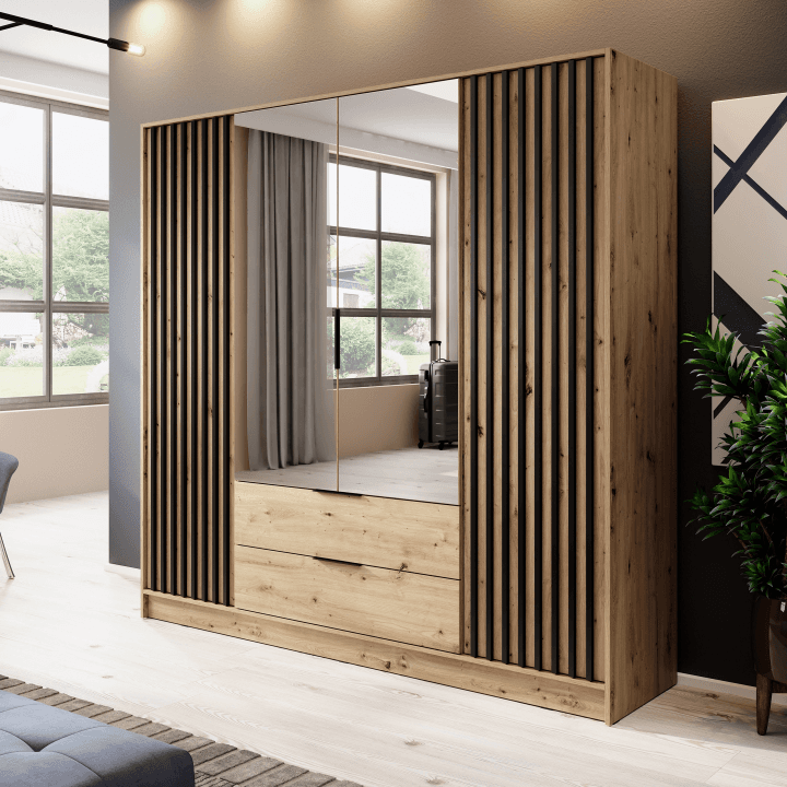 Szafa Bella 4D z lustrem Dąb artisan - zdjęcie 2