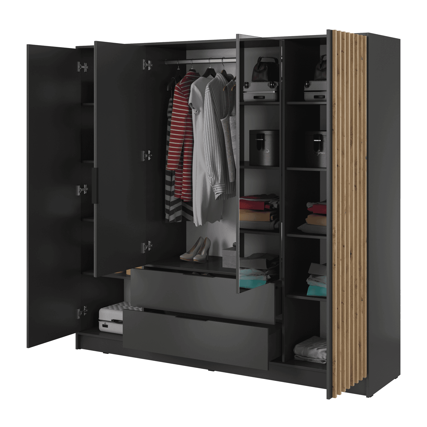 Szafa Bella 4D z lustrem grafit