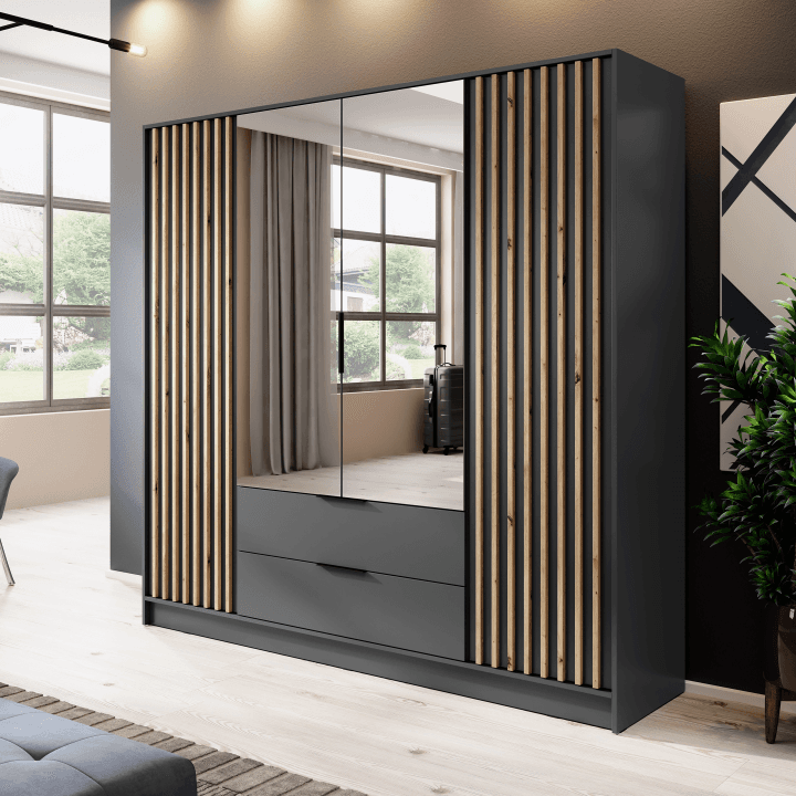 Szafa Bella 4D z lustrem grafit - zdjęcie 2