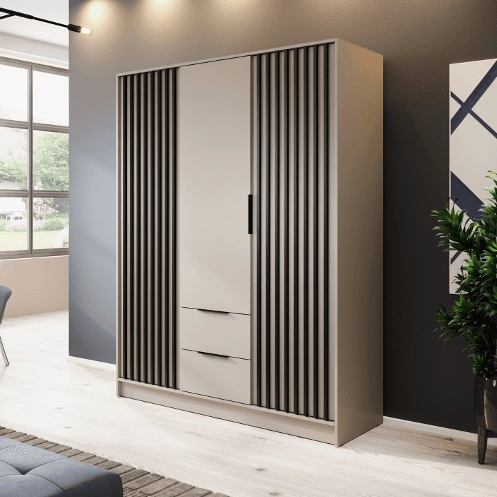 Szafa Bella 155 x 200 cm kaszmir, lamele - zdjęcie 2