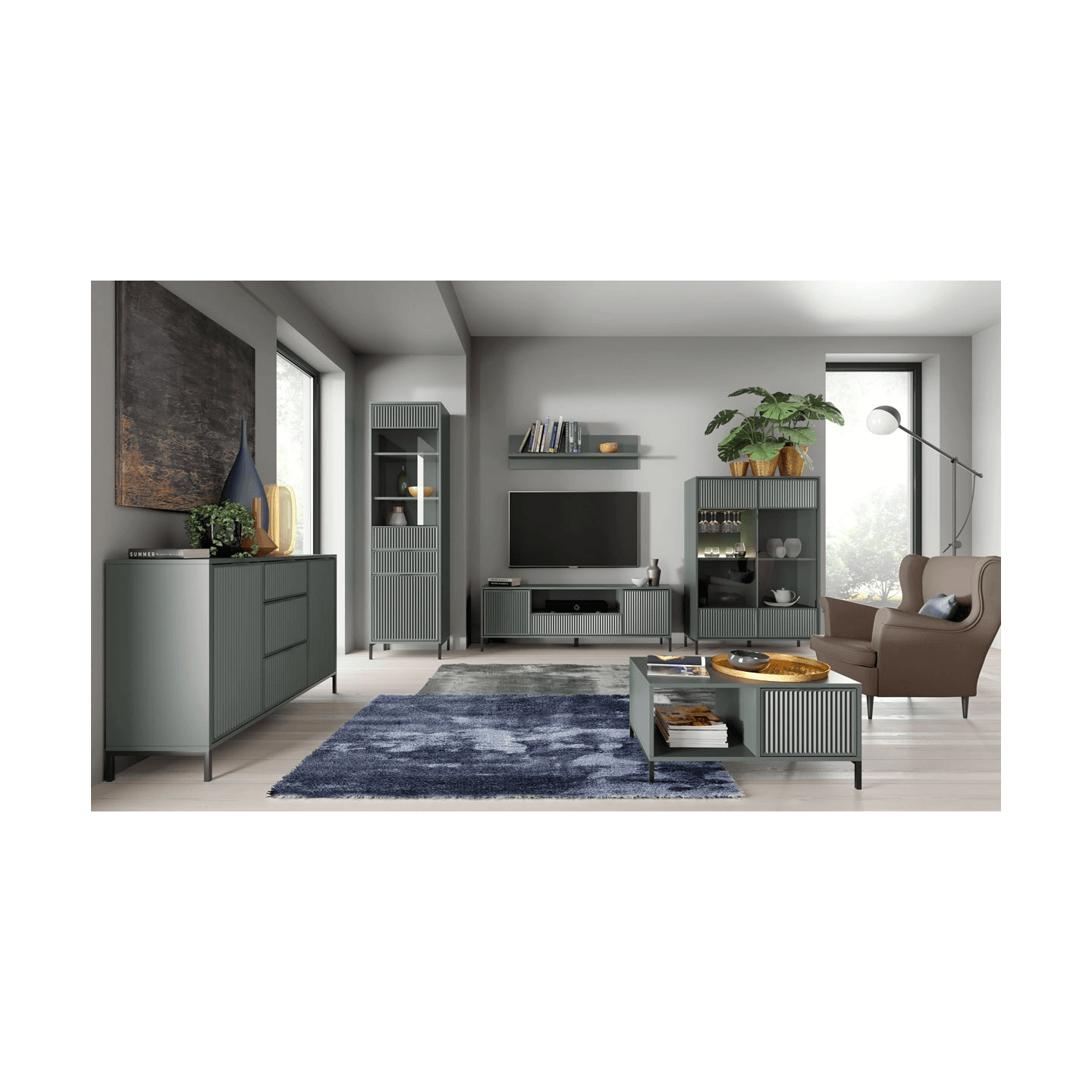 Biurko Delvani 120 cm Stone Green - zdjęcie 2