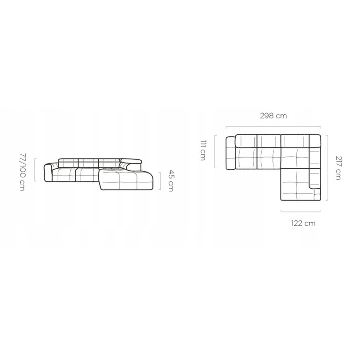 Narożnik Otello L Tkanina Solar 80 Strona lewa