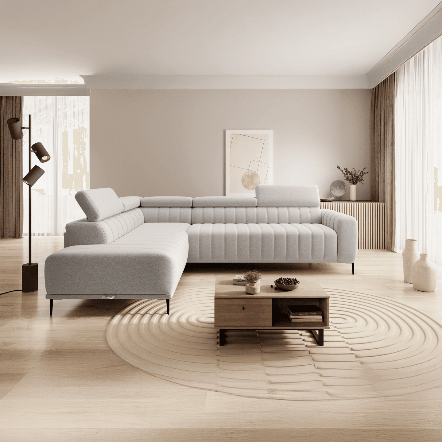 Nowoczesny Narożnik Gandi L160 z materacem | stelaż włoski WERSAL