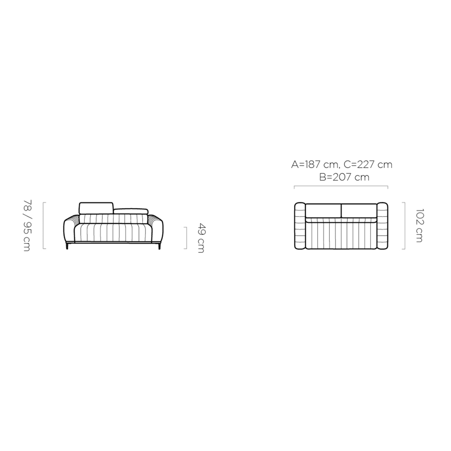 Sofa Gandi 160 z materacem | Vogue 2