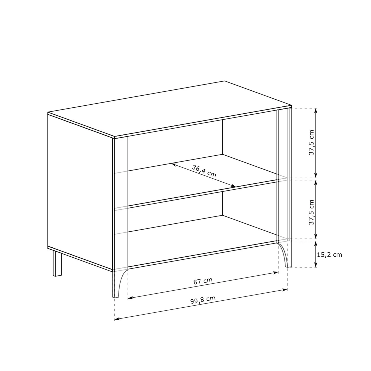 Komoda Solvian 103 cm Czarna