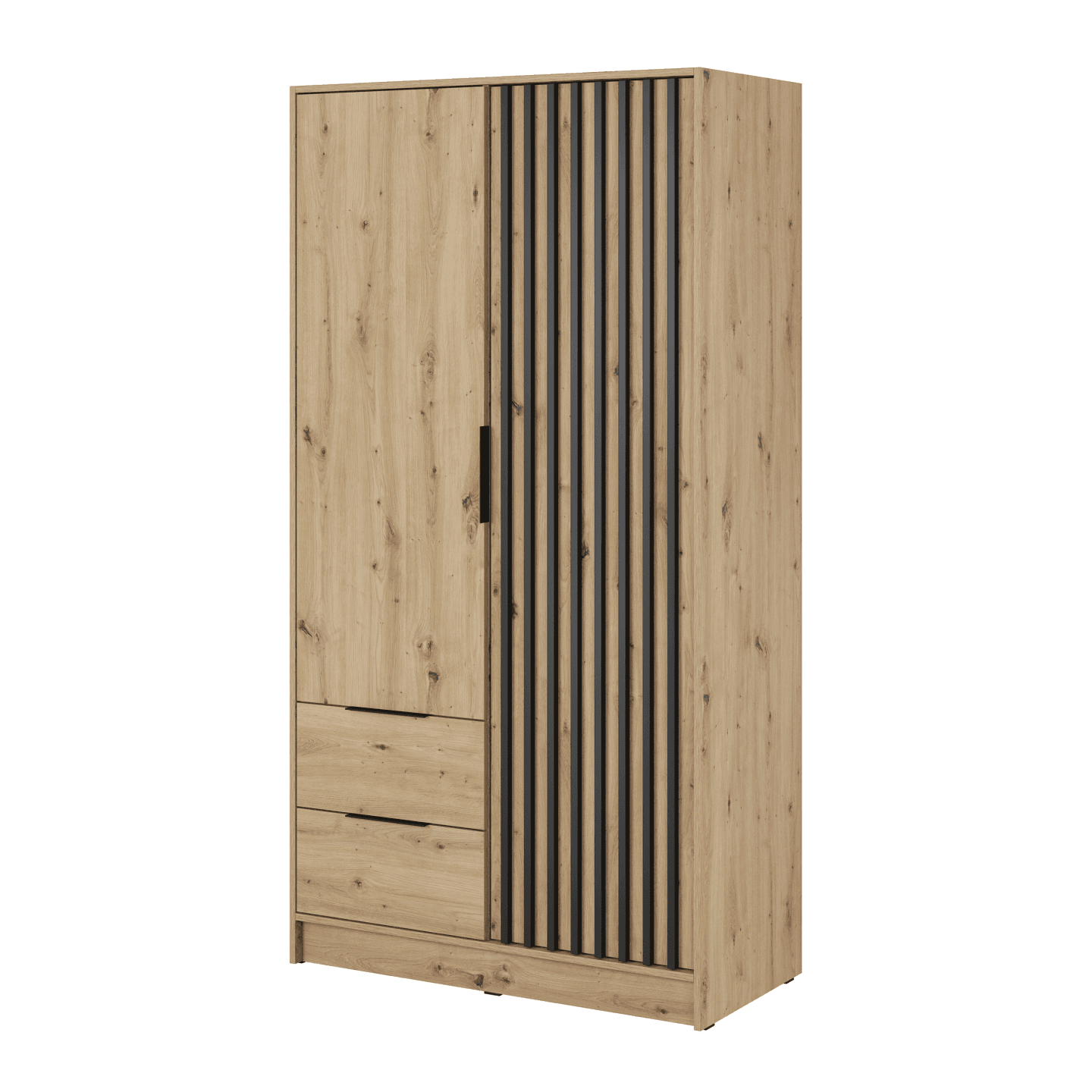 Szafa Bella 105 x 200 cm, Dąb artisan, lamele, bez lustra