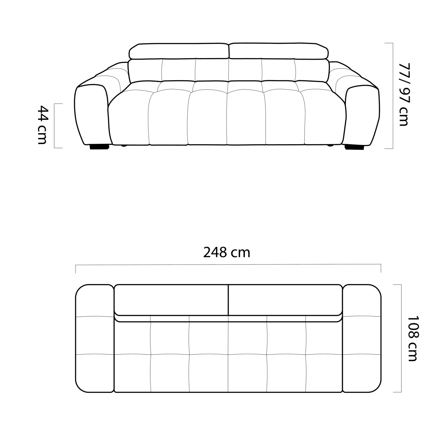 WERSAL Sofa Bull Bigsofa, elektryczna
