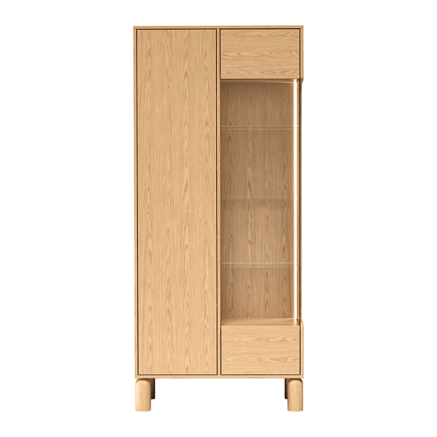 Witryna wysoka Orvico 89 cm dąb bookmatch