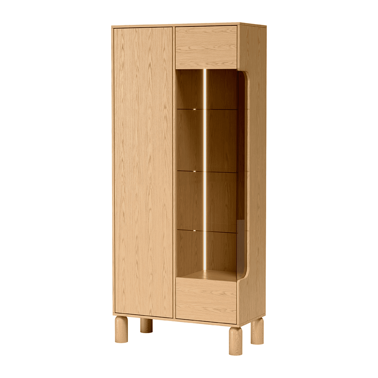 Witryna wysoka Orvico 89 cm dąb bookmatch