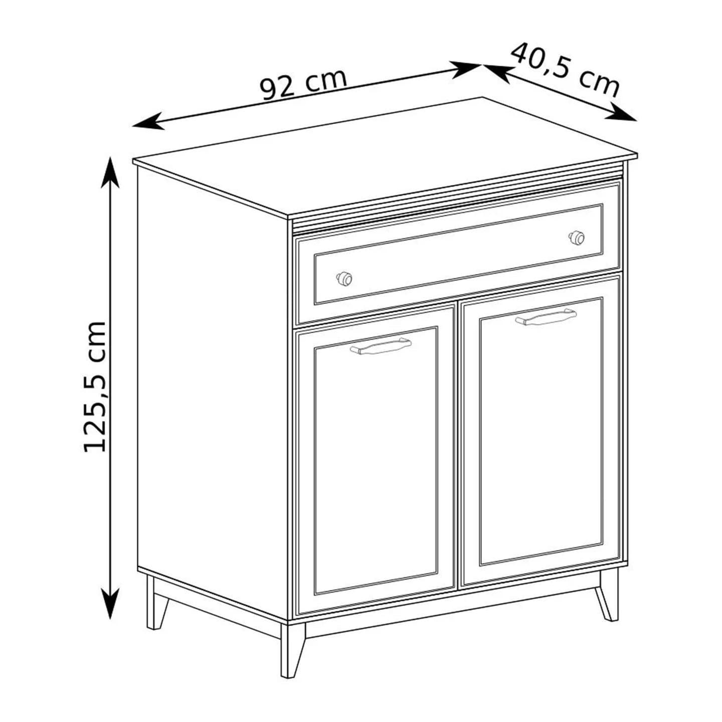 Komoda Harton 92 cm szary diamentowy