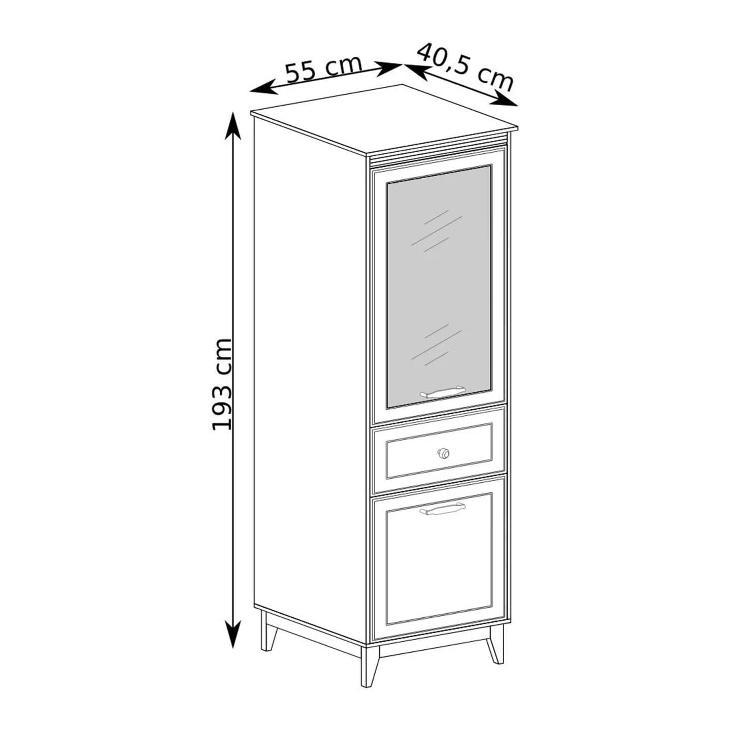 Witryna Harton 55 cm szary diamentowy